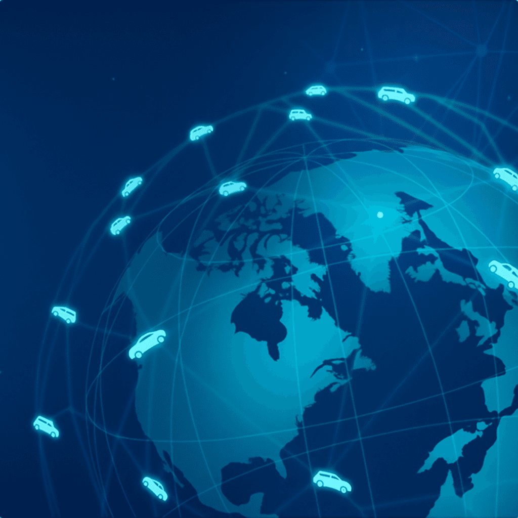 World map showing shipping routes